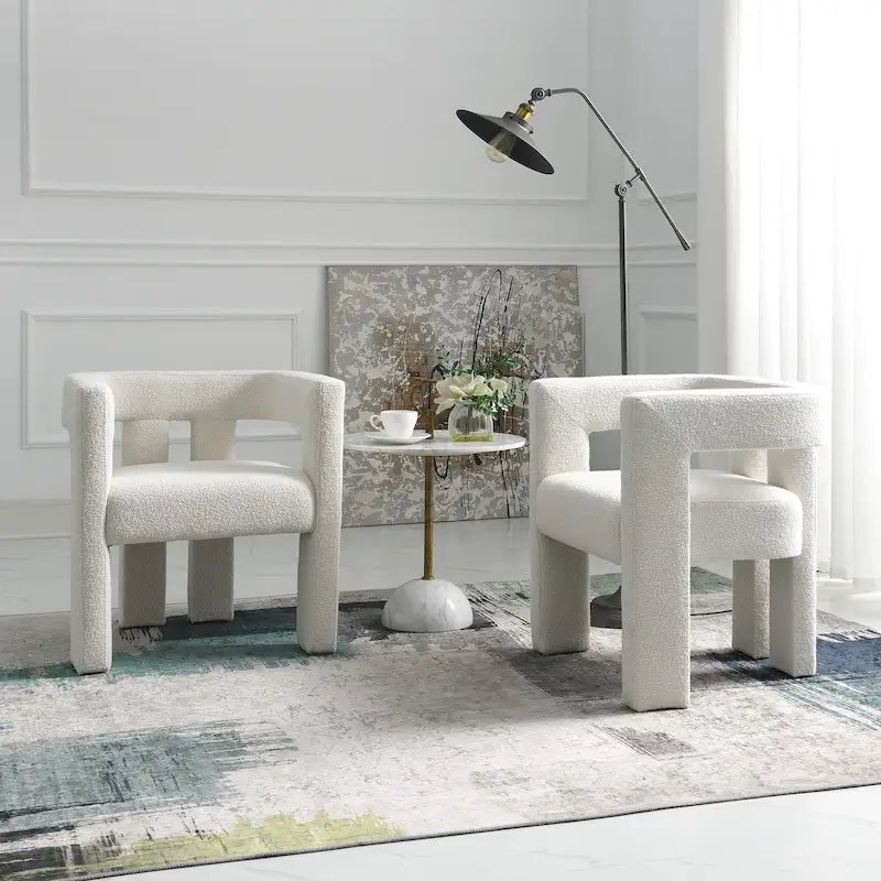 Fauteuil rembourré en bouclette de 61 cm de large (lot de 2)