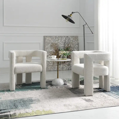 Fauteuil rembourré en bouclette de 61 cm de large (lot de 2)