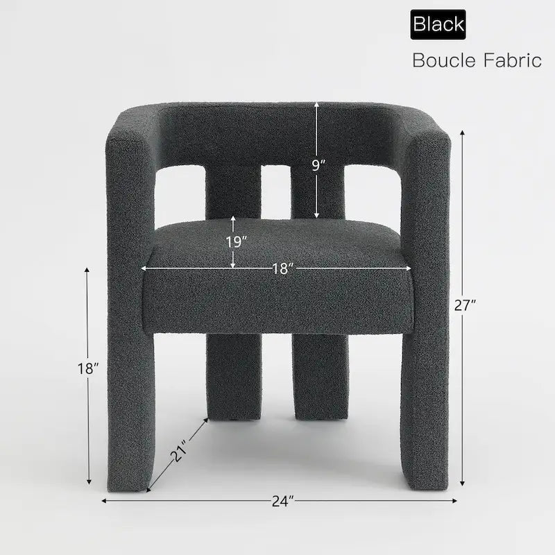 Fauteuil rembourré en bouclette de 61 cm de large (lot de 2)