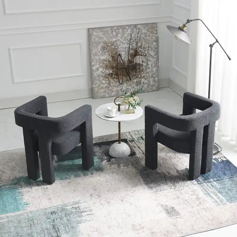 Fauteuil rembourré en bouclette de 61 cm de large (lot de 2)