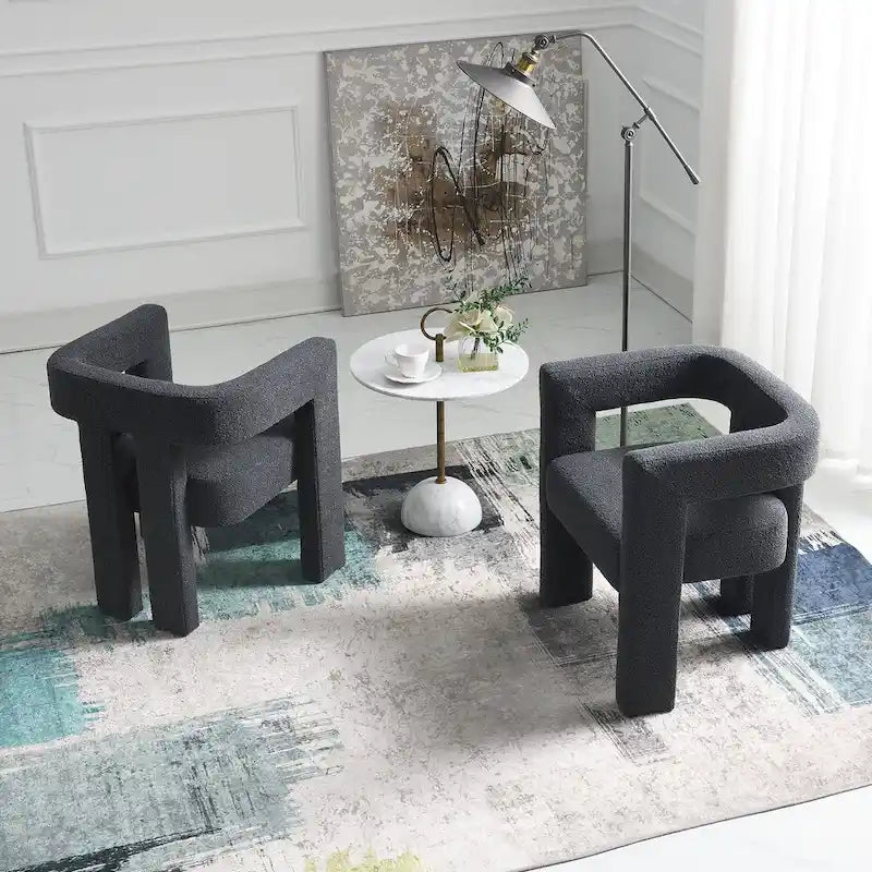 Fauteuil rembourré en bouclette de 61 cm de large (lot de 2)