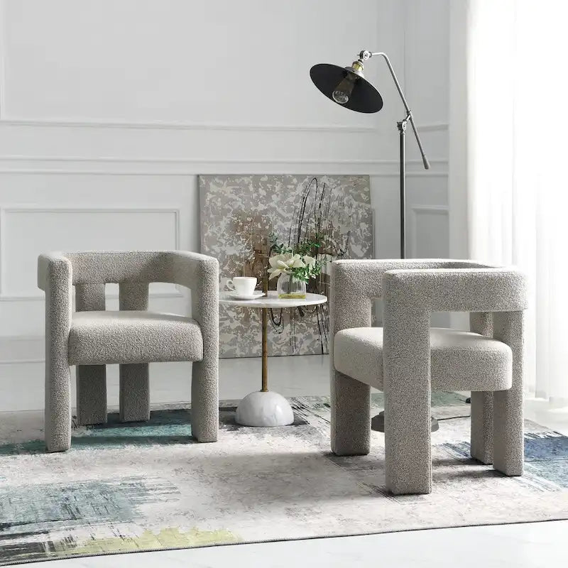 Fauteuil rembourré en bouclette de 61 cm de large (lot de 2)