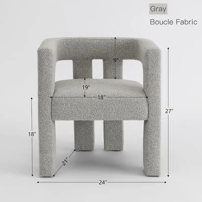 Fauteuil rembourré en bouclette de 61 cm de large (lot de 2)