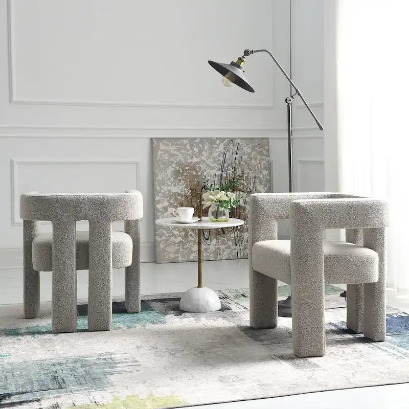 Fauteuil rembourré en bouclette de 61 cm de large (lot de 2)