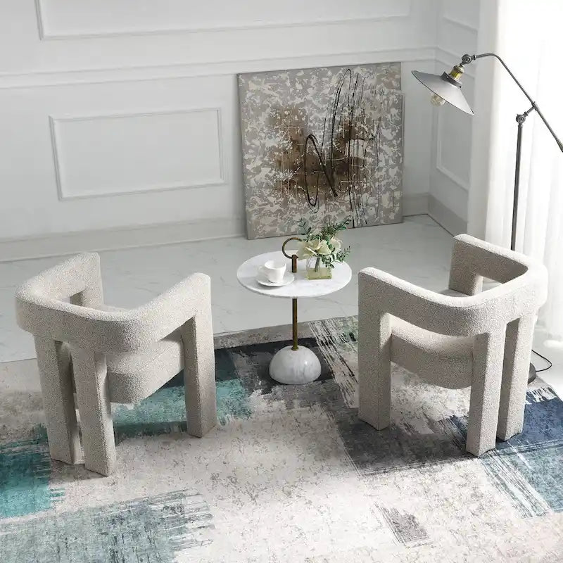 Fauteuil rembourré en bouclette de 61 cm de large (lot de 2)