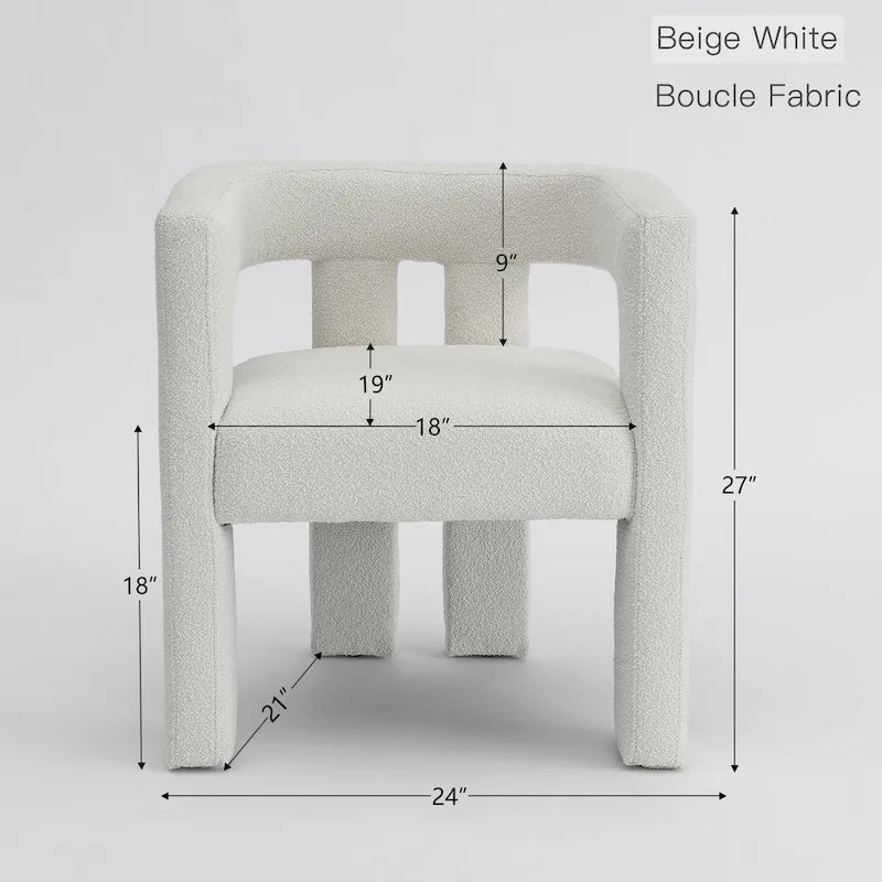 Fauteuil rembourré en bouclette de 61 cm de large (lot de 2)