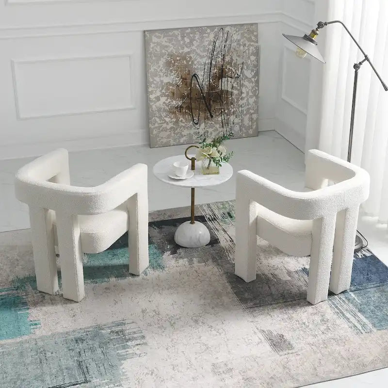 Fauteuil rembourré en bouclette de 61 cm de large (lot de 2)