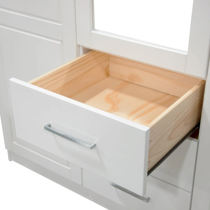 Armoire 3 portes en bois massif avec portes en bois massif ou portes miroir