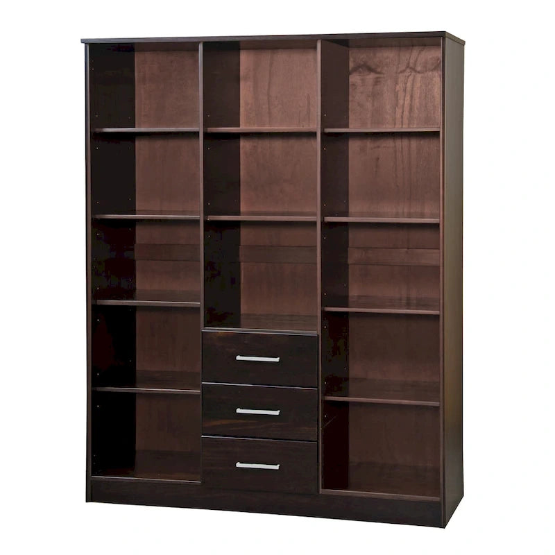 Armoire 3 portes en bois massif avec portes en bois massif ou portes miroir