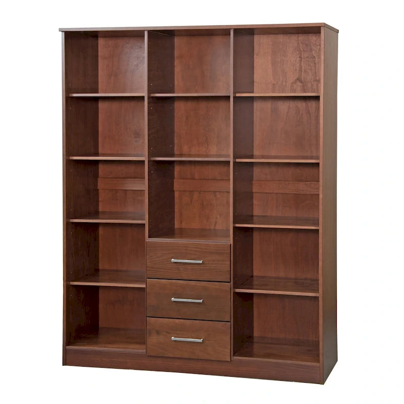 Armoire 3 portes en bois massif avec portes en bois massif ou portes miroir