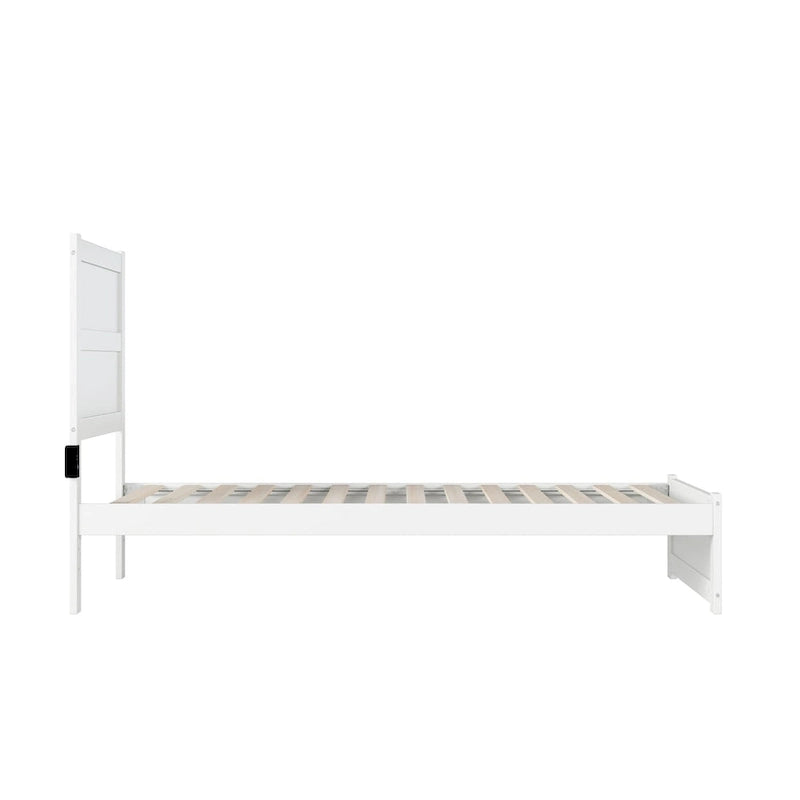 Lit jumeau extra long avec pied de lit blanc