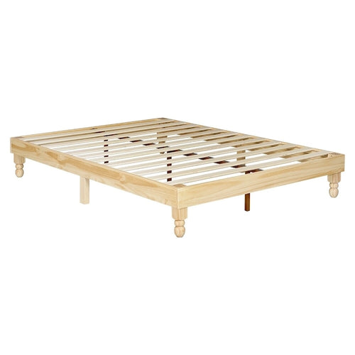 Cadre de lit en bois de 30,5 cm, style élégant, finition naturelle