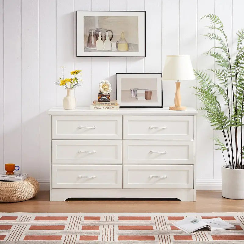 Commode de chambre à coucher moderne à 3 tiroirs avec commode à 6 tiroirs