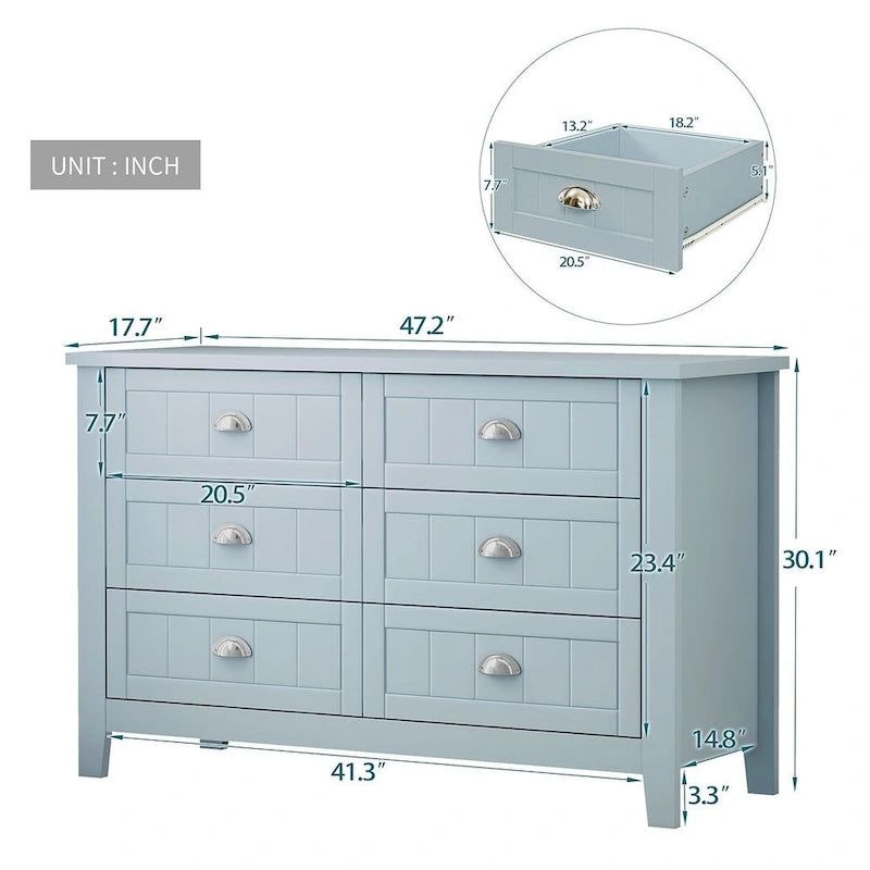 Commode moderne à tiroirs avec cadre en bois massif