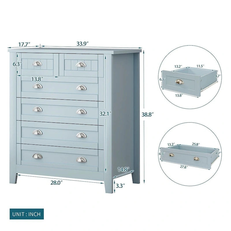 Commode moderne à tiroirs avec cadre en bois massif