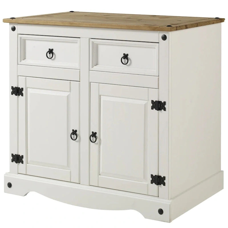Buffet en bois modèle maison et bureau en blanc vieilli