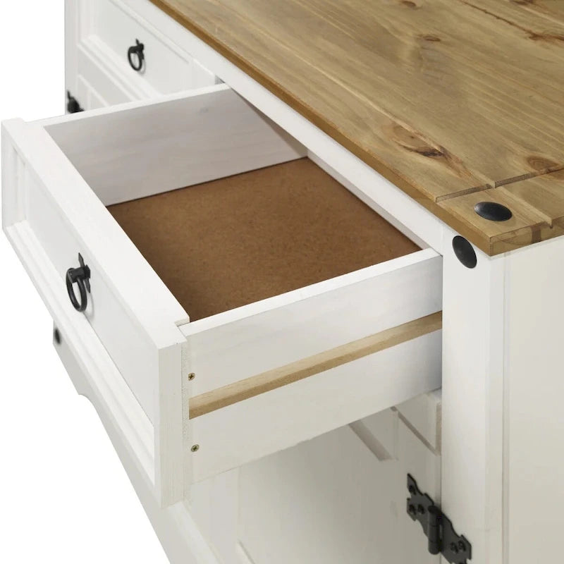 Buffet en bois modèle maison et bureau en blanc vieilli
