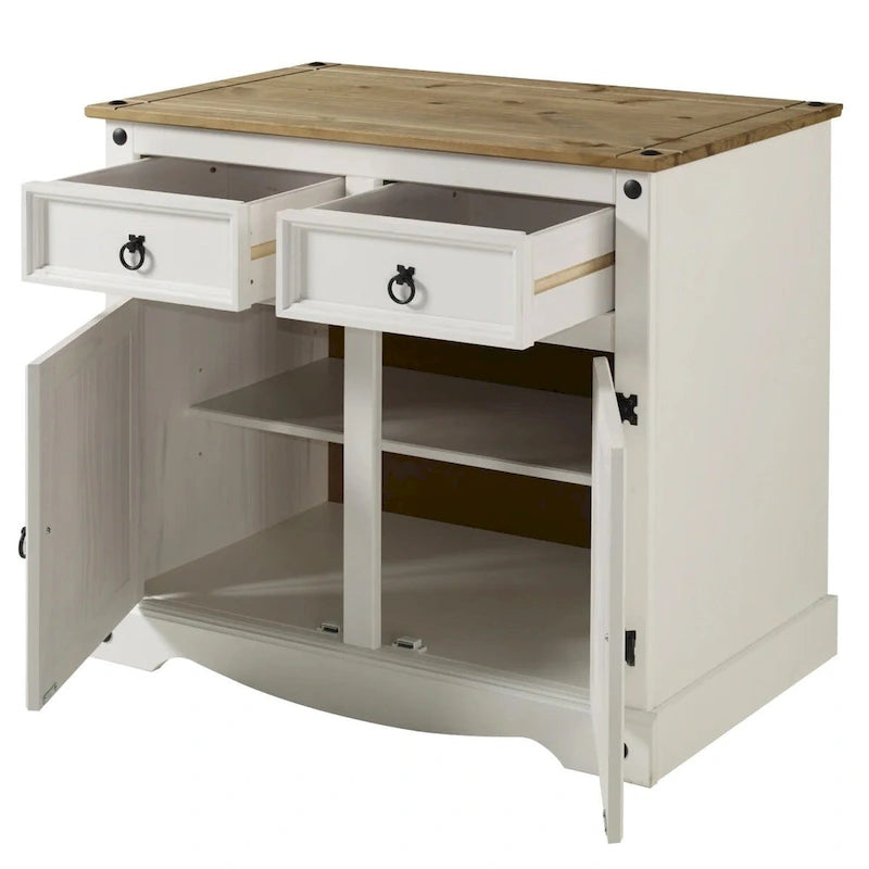 Buffet en bois modèle maison et bureau en blanc vieilli