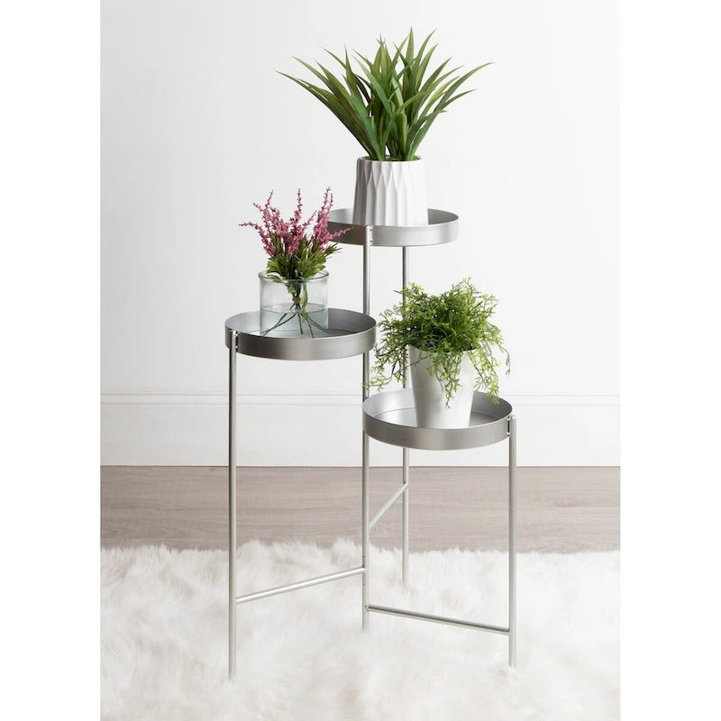 Support de plantes moderne en métal à 3 niveaux - 16x21x30