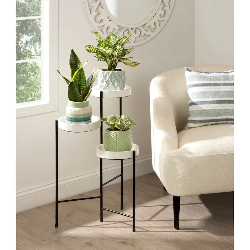Support de plantes moderne en métal à 3 niveaux - 16x21x30
